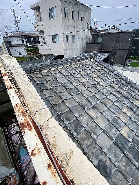 笠木の状態確認を実施